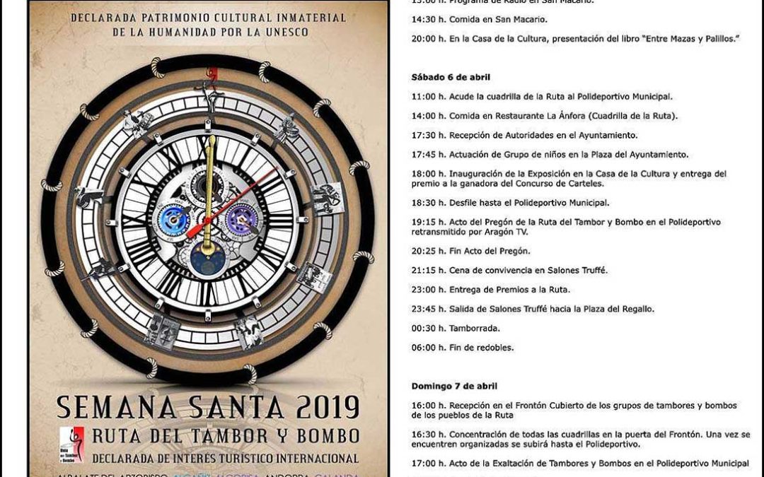 Actos de las XLIV Jornadas de Convivencia de la Ruta del Tambor y Bombo 2019